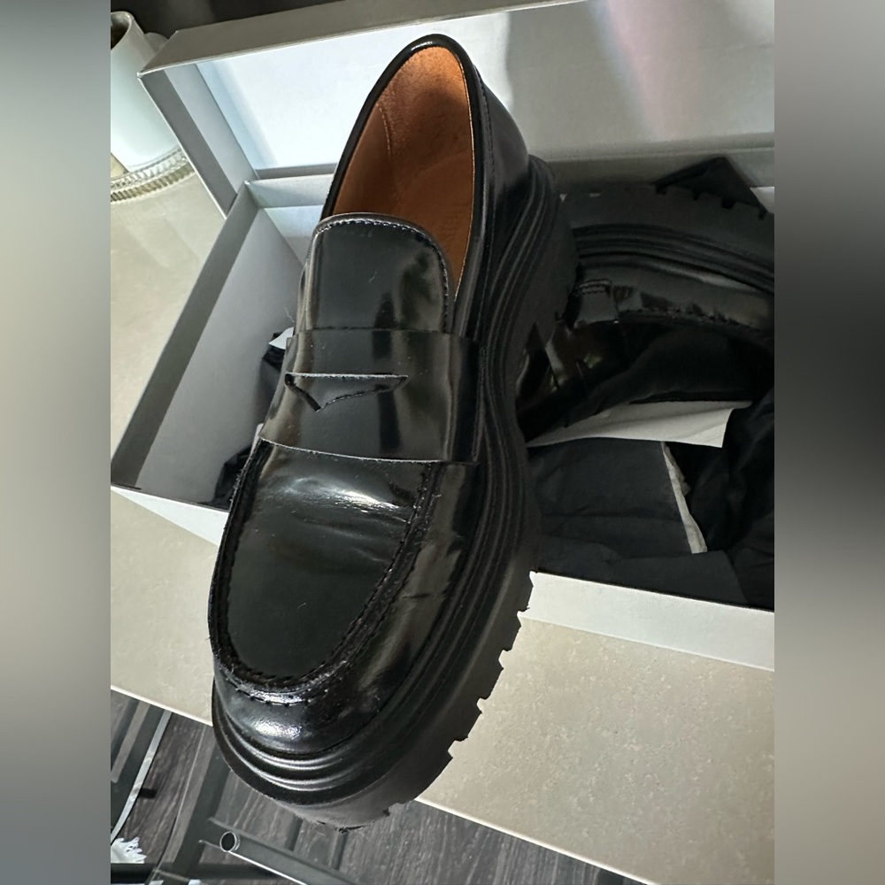 Thursday - Black Patent Platform Loafer